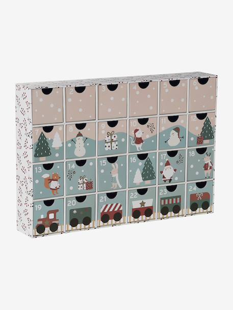 Adventskalender met FSC® houten speelgoed blauw+ecru+groen+hout+rood - vertbaudet enfant 