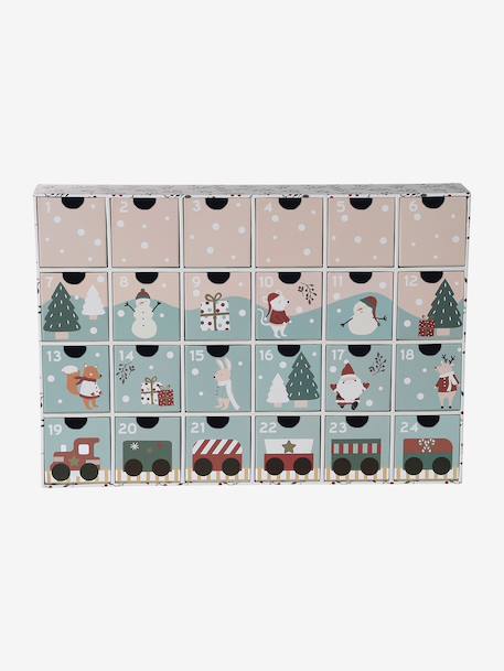 Adventskalender met FSC® houten speelgoed blauw+ecru+groen+hout+rood - vertbaudet enfant 