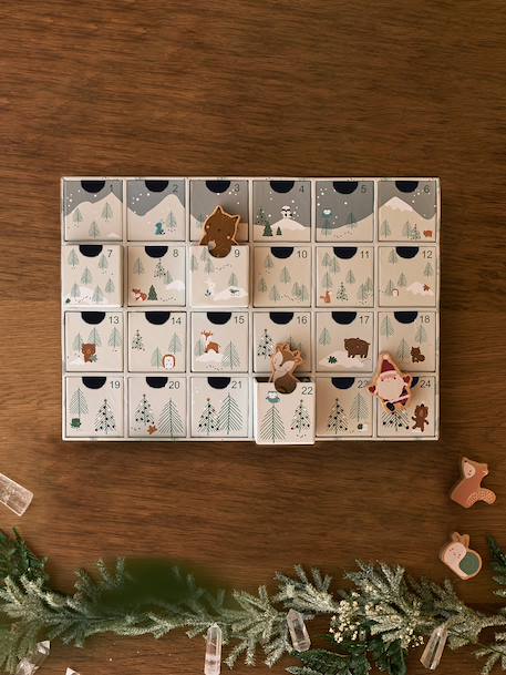 Adventskalender met FSC® houten speelgoed blauw+ecru+groen - vertbaudet enfant 