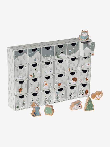 Calendrier de l'Avent avec jouets en bois FSC® bleu+écru+vert - vertbaudet enfant 