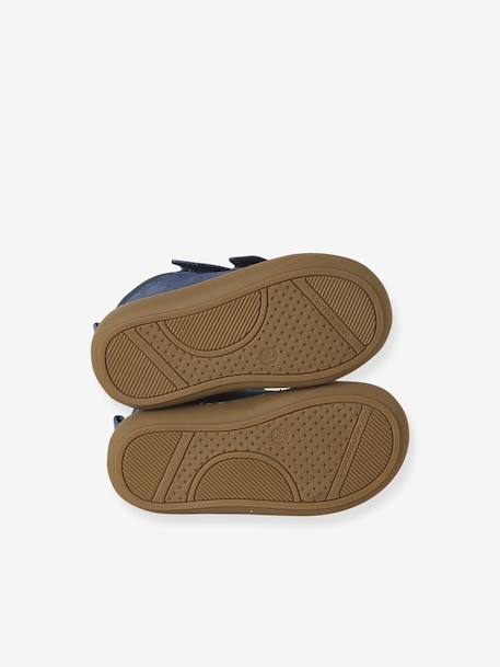 Babyslofjes van zacht leer met antislip blauw+bruin+chocoladebruin+felblauw+groen+jeansblauw+karamel+okergeel+saliegroen+veel bruin+zandbeige - vertbaudet enfant 