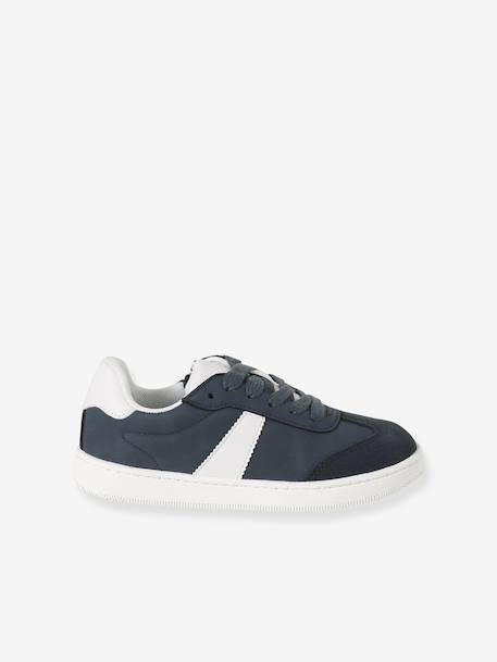 Baskets enfant garçon synthétique zippées et lacets élastiqués marine - vertbaudet enfant 