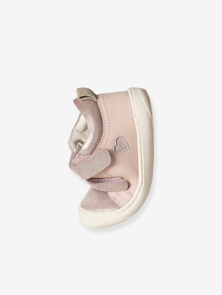 Chaussures premiers pas bébé scratch beige imprimé+bleu imprimé+bronze+lot rose+mauve+or+rose+rose imprimé+rose poudré+turquoise+vert imprimé+vieux rose - vertbaudet enfant 