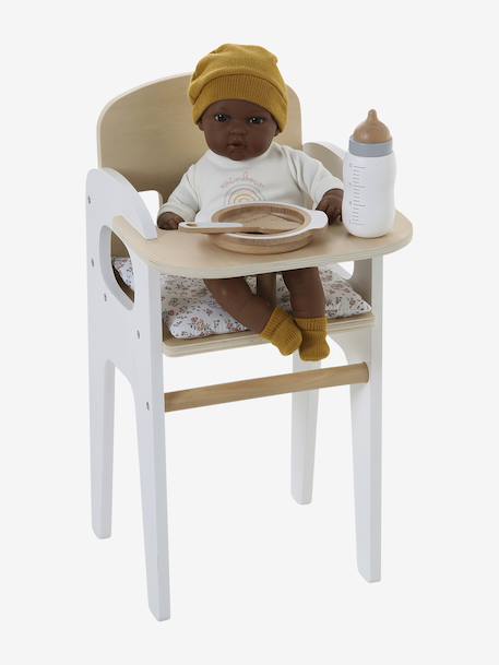 Chaise haute pour poupon en bois FSC® blanc - vertbaudet enfant 