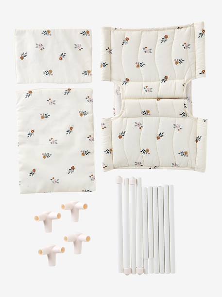 Lit Parapluie pour Poupon RETRO FLOWER écru - vertbaudet enfant 