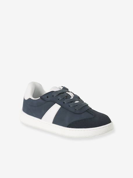 Baskets enfant garçon synthétique zippées et lacets élastiqués marine - vertbaudet enfant 