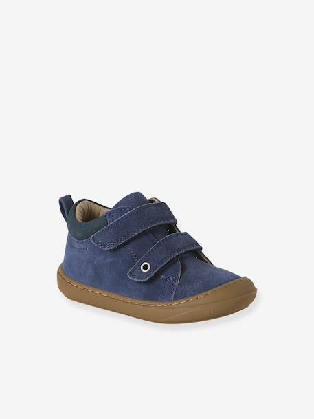 Bottillons à scratchs cuir souple bébé premiers pas bleu+bleu électrique+bleu jean+caramel+chocolat+lot marron+marron+ocre+sable+vert+vert sauge - vertbaudet enfant 