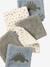 Set van 6 washandjes grijsblauw+hazelnoot+mokka - vertbaudet enfant 
