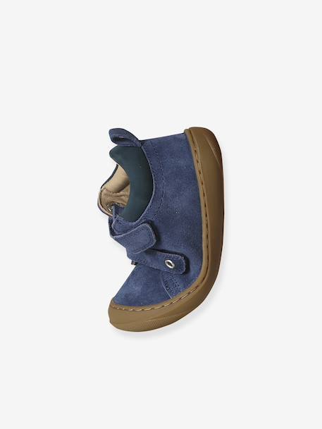 Bottillons à scratchs cuir souple bébé premiers pas bleu+bleu électrique+bleu jean+caramel+chocolat+lot marron+marron+ocre+sable+vert+vert sauge - vertbaudet enfant 