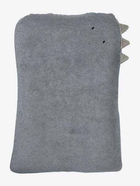 Set met 2 hoezen voor aankleedkussen met dieren van badstof grijsblauw+hazelnoot+meerkleurig+pecannoot+rouge - vertbaudet enfant 