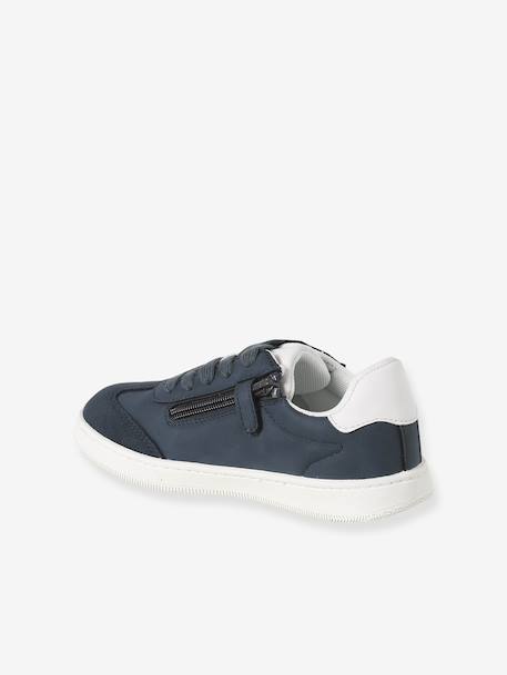 Baskets enfant garçon synthétique zippées et lacets élastiqués marine - vertbaudet enfant 