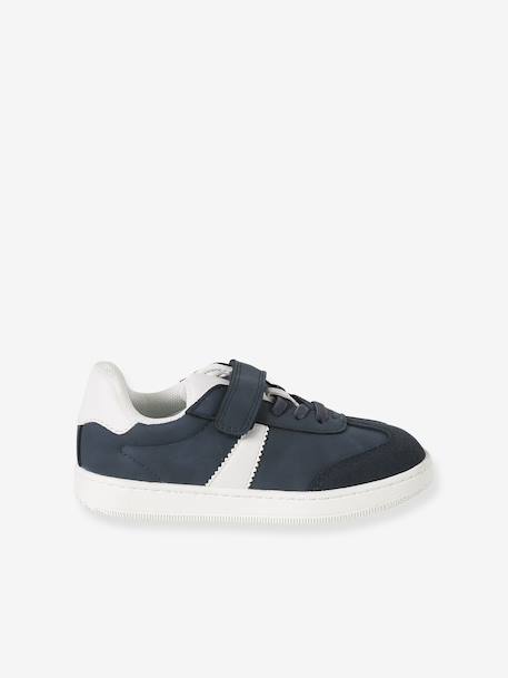 Baskets enfant garçon synthétique à scratchs et lacets élastiqués marine - vertbaudet enfant 