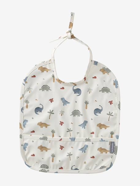 Bavoir rond plastifié blanc imprimé+vert sauge - vertbaudet enfant 