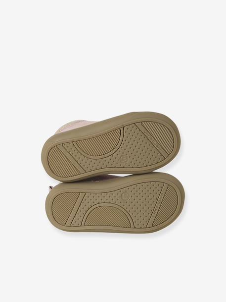 Bottillons bébé cuir à lacets premiers pas marron+rose - vertbaudet enfant 