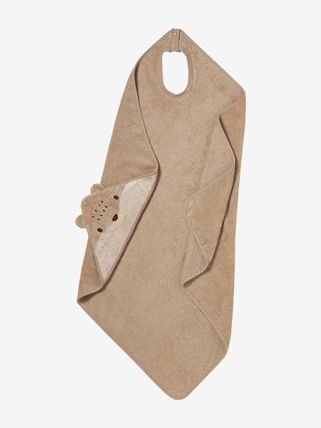 Badcape ouder/baby cappuccino+okergeel - vertbaudet enfant 