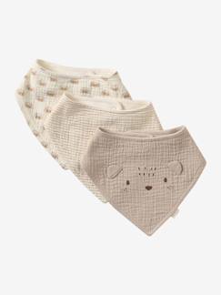 Puériculture-Repas-Lot 3 bavoirs bandanas en gaze de coton