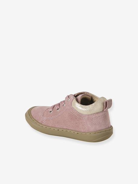 Chaussures premiers pas bébé lacets brun+fuchsia+jaune d'or+marron+rose - vertbaudet enfant 