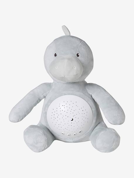 Veilleuse Peluche projecteur d'étoiles bleu jean+dinosaure+gris+jaune d'or+orange - vertbaudet enfant 