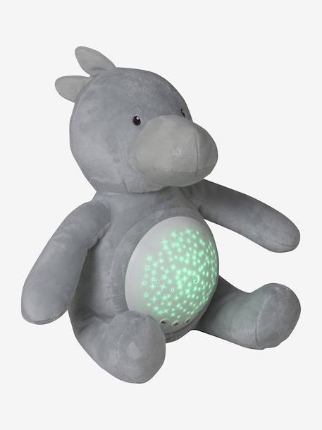 Veilleuse Peluche projecteur d'étoiles bleu jean+dinosaure+gris+jaune d'or+orange - vertbaudet enfant 