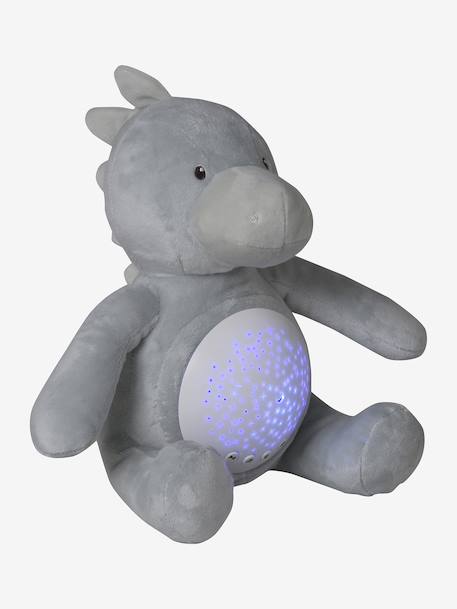 Veilleuse Peluche projecteur d'étoiles bleu jean+dinosaure+gris+jaune d'or+orange - vertbaudet enfant 