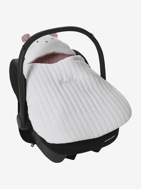 Nid d'ange transformable en gaze de coton beige imprimé+cappuccino+écru+sauge+terracotta - vertbaudet enfant 