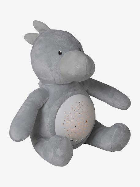Veilleuse Peluche projecteur d'étoiles bleu jean+dinosaure+gris+jaune d'or+orange - vertbaudet enfant 