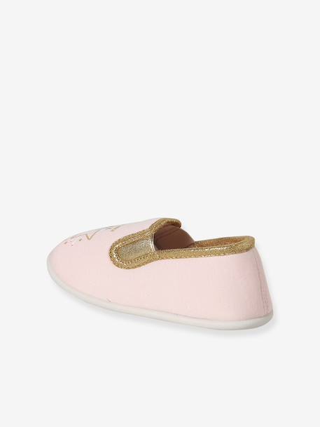 Chausson fille textile élastique rose imprimé - vertbaudet enfant 