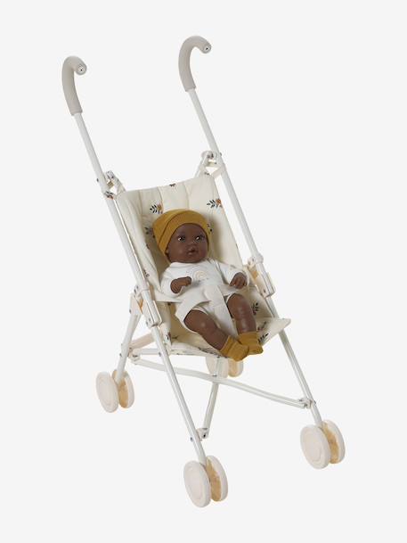 Grande poussette canne pour poupon RETRO FLOWER écru - vertbaudet enfant 