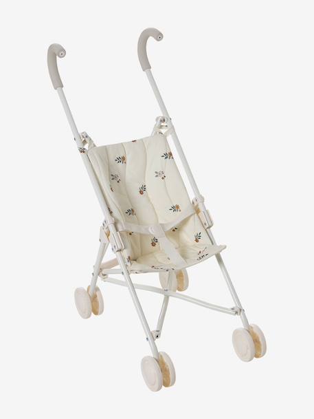 Grande poussette canne pour poupon RETRO FLOWER écru - vertbaudet enfant 