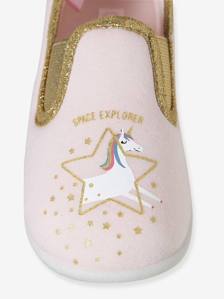 Chausson fille textile élastique rose imprimé - vertbaudet enfant 