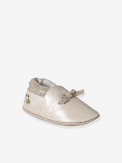 Chaussures-Chaussures bébé 17-26-Chaussons-Chaussons élastiqués en cuir souple bébé