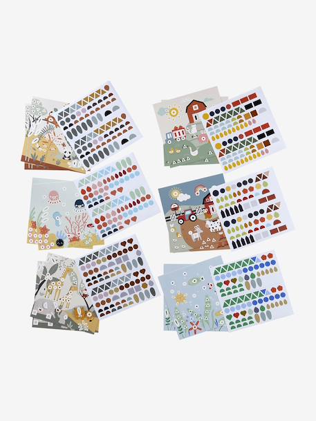 Set van geometrische stickers meerkleurig - vertbaudet enfant 