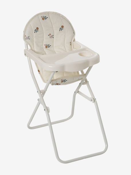 Chaise haute pour poupon RETRO FLOWER écru - vertbaudet enfant 