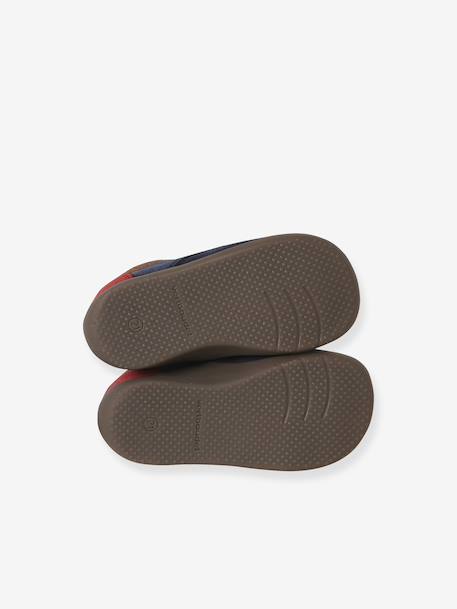 Soepele leren laarsjes voor baby's eerste stapjes marineblauw+veel blauw - vertbaudet enfant 