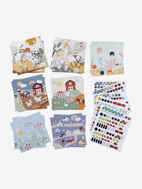 Set van geometrische stickers meerkleurig - vertbaudet enfant 