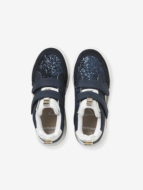 Hoge kindersneakers met klittenband marineblauw+veel roze - vertbaudet enfant 