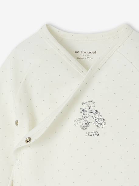 Bedrukte body's voor pasgeborenen met opening aan de voorkant blauwgroen+ecru - vertbaudet enfant 