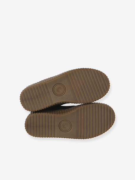 Leren Chelsealaarzen meisjes met elastiek en rits beige+kameel+marineblauw - vertbaudet enfant 