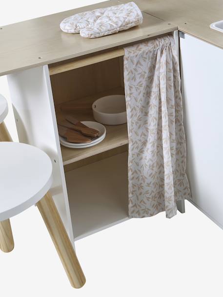 Hoekkeuken met benodigdheden / toebehoren van FSC®-hout wit - vertbaudet enfant 
