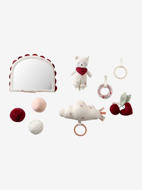 Tapis d'éveil moelleux et ludique bleu+écru+marron+multicolore+noir+rouge - vertbaudet enfant 