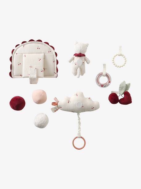 Tapis d'éveil moelleux et ludique bleu+écru+marron+multicolore+noir+rouge - vertbaudet enfant 