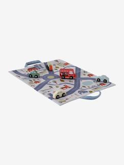 Jouet-Jeux d'imagination-Tapis circuit pliable avec accessoires
