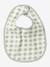 Lot 7 bavoirs naissance en coton bio* beige imprimé+blanc jungle+carreaux vert+Hérisson+multicolore+rose pâle+vert d'eau - vertbaudet enfant 