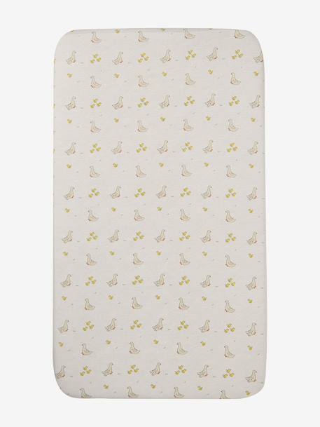 Lot de 2 housses pour berceau et cododo en coton bio* blanc+blanc imprimé+écru+marine/écru - vertbaudet enfant 