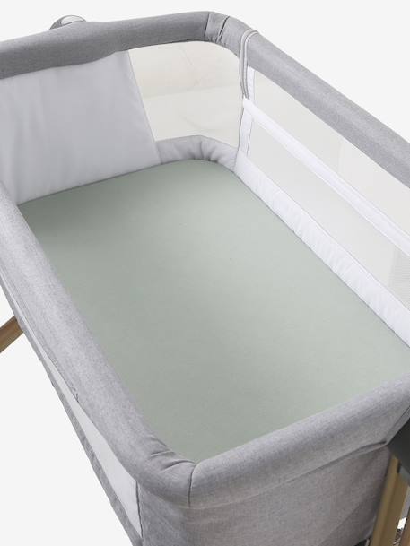 Lot de 2 housses pour berceau et cododo en coton bio* blanc+blanc imprimé+écru+marine/écru - vertbaudet enfant 