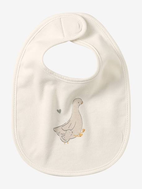 Lot 7 bavoirs naissance en coton bio* beige imprimé+blanc jungle+carreaux vert+Hérisson+multicolore+rose pâle+vert d'eau - vertbaudet enfant 