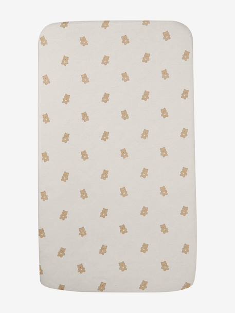 Lot de 2 housses pour berceau et cododo en coton bio* blanc+blanc imprimé+écru+marine/écru - vertbaudet enfant 