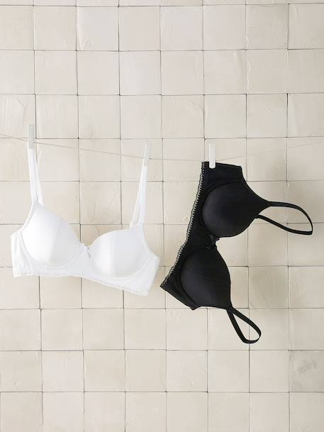 Lot 2 soutiens-gorge de grossesse avec armatures en coton biologique* blanc - vertbaudet enfant 