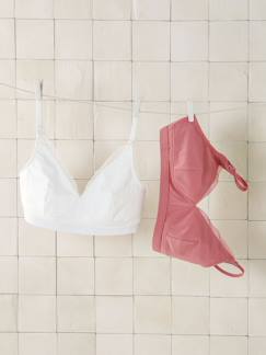 -Lot 2 soutiens-gorge forme triangle grossesse et allaitement en coton biologique*