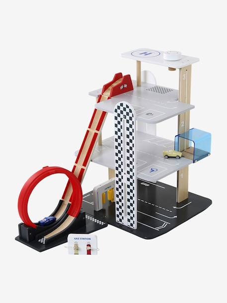 Garage met 3 niveaus en looping van FSC®-hout rood - vertbaudet enfant 